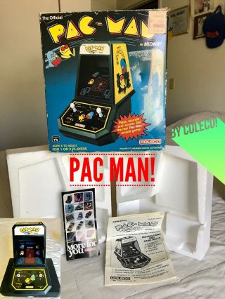 Coleco Pac Man Vintage (1981) Electronic Tabletop Video Game Box Foam Instruc.
