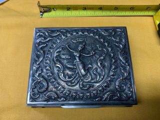 Vintage Sterling Silver Cigarette Case With Matching Lighter,  Oriental Motif Siam