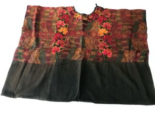 Vtg San Mateo Ixtatan Hand - Embroidered Guatemalan Huipil & Skirt 2xl