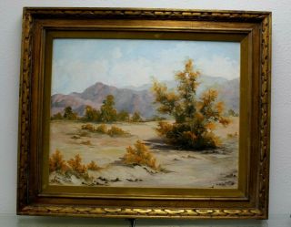 Estate Found Signed S.  Siewert Oil Painting On Panel Desert Landscape