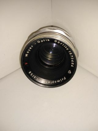 Vintage Meyer Optik Gorlitz Lens w/Case 1:1.  9/58 Primoplan 1950 ' s 2
