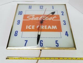 O2 VINTAGE 1950/60 ' S? PAM ELECTRIC SEALTEST ICECREAM GLASS WALL CLOCK - 2