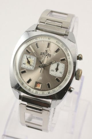Vintage Strato 17 Jewel Chronograph Watch - Valjoux 7734 Movement