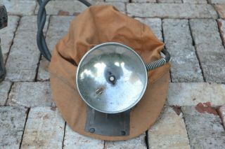 Old Antique Vintage Miners Soft Cloth Hat with Justrite Carbide Cap Lamp 2