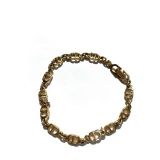 Christian Dior Vintage Gold Bracelet Chain Cd Signed Authentic