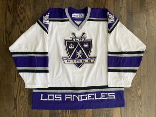 Vintage Ccm Authentic Los Angeles La Kings Nhl Hockey Jersey Size 56 Shield