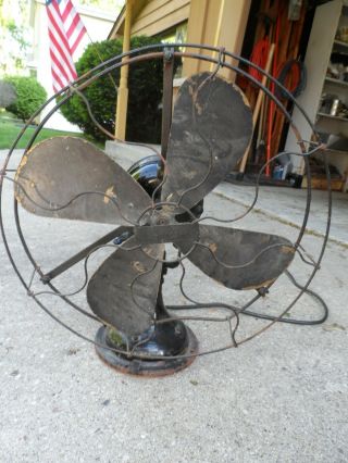 Antique CENTURY Brass Blade Oscillating Fan Model 152 16 