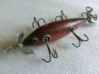 Vintage Heddon Dowagiac150 Underwater Minnow Blended Red Bass Bait Fish Lure