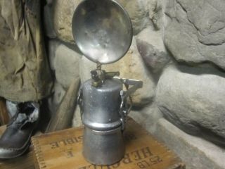 Vintage Miners Justrite Uncle Sam 6 Hr.  Hand Carbide Lamp