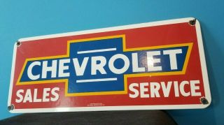 Vintage Chevrolet Porcelain Bow - Tie Gas Auto Trucks Service Sales Dealer Sign