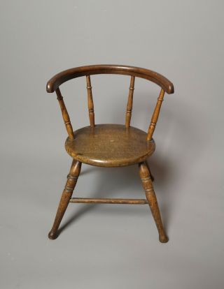 Vintage Oak Dolls Bent Back Chair,  C1930 