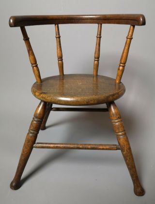Vintage oak dolls bent back chair,  c1930 ' s,  dolls furniture,  Teddy bear chair 3