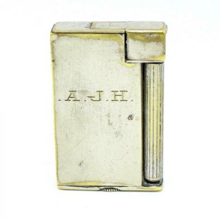 Vintage Dunhill Rollalite Handy - Roller Silver Plate Wick Petrol Lighter -