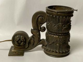 Ornate Heavy Vintage Solid Bronze Wall Sconce Light Lamp