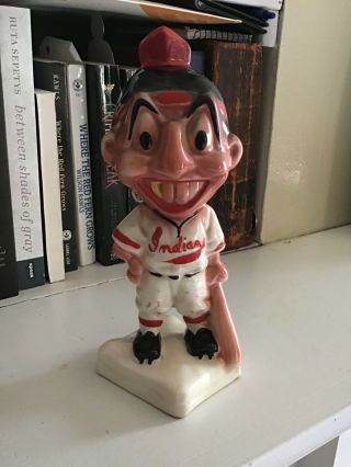 Vintage Stanford Pottery Cleveland Indians Chief Wahoo Ceramic Figure