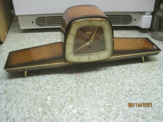 1963 Germany Hermle Dream Later Art Deco Mantel Clock 8 Day Westminster Chimes