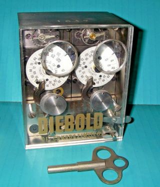Vintage 1947 Diebold 2 - Movement 120 Hour Time Lock For Safe Or Vault