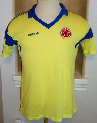 Vtg Adidas Colombia 1988 Soccer Jersey Football Shirt Copa America Valderrama
