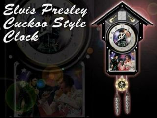 Rare Bradford Exchange Elvis Presley Cuckoo Clock See Video
