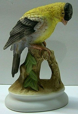 Vintage Lefton China Hand Painted Gold Finch Kw395 Bird Figurine