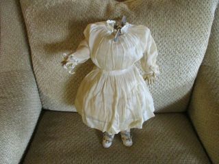 14 " Antique Wood & Composition Ball Jointed German Doll Body With Cloth