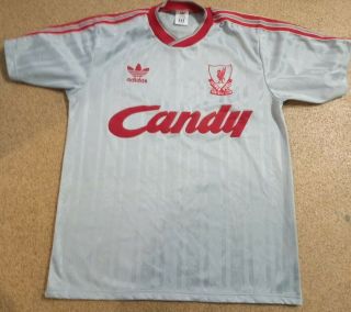 Vintage Adidas Liverpool Candy 1988 Away Football Shirt Size L 102 - 107 Pa503