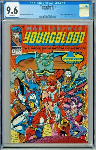 Youngblood 1 Cgc 9.  6 White Pages (1992) Rob Liefeld Image Nm,  Flip Book 2 Cards