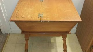 Vintage Mid Century Heywood Wakefield Maple Dough Box Or Side/end Table