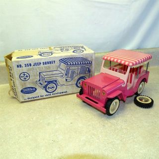 Vintage Tonka Pink Beach Surrey Jeep,  Pressed Steel Toy,  No.  350