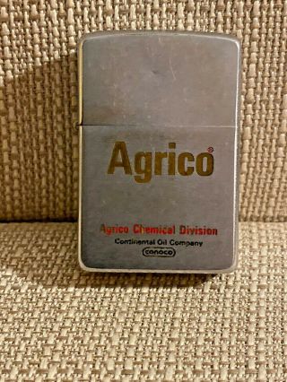 Vintage 1969 Zippo Lighter Agrico Chemical Division Conoco Oil Company