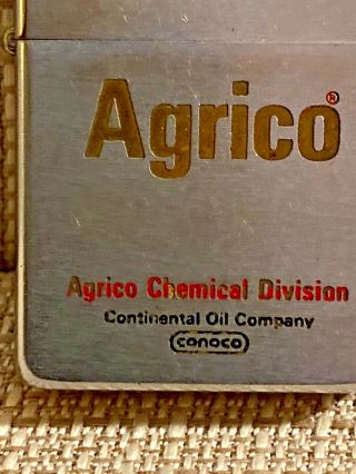 VINTAGE 1969 ZIPPO LIGHTER AGRICO CHEMICAL DIVISION CONOCO OIL COMPANY 2