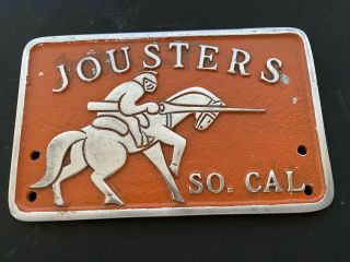 Vintage California Hot Rod Car Club Plaque Plate 50s Jousters