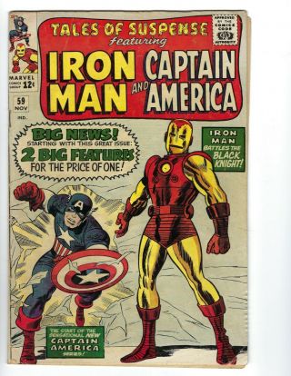 Tales Of Suspense 59 (nov.  1964) G/vg Captain America And Iron Man Begins