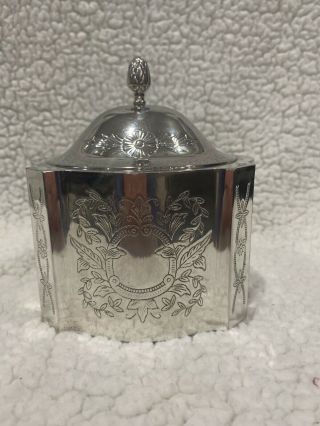 Vintage Godinger Silver Plated Oval Jewelry Trinket Box Red Velvet Lined