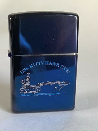 Zippo Blue Lighter” Usa Kitty Hawk Cv63”usa