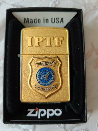 Zippo Lighter.  Iptf,  United Nations Civilian Police.  1996.