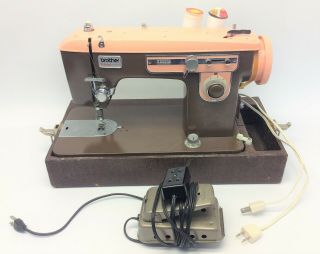 Vintage Brother Charger 651 Pink Brown Sewing Machine Model C Motor Parts
