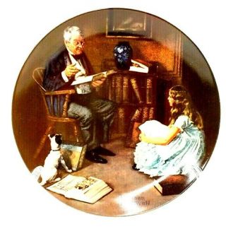 Vintage 1984 Limited Edition Norman Rockwell Collector Plate " The Storyteller "