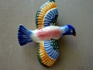Vintage Occupied Japan Flying Bird Ceramic Wall Pocket Planter