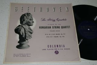 Columbia 33cx 1272 Beethoven String Quartets Volume 7 Hungarian Quartet Nm Ed1