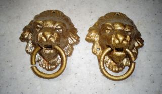 Antique French And / Or American Cast Figural Clock Lion Attachments