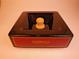 Dunhill Advertisement Ceramic Ashtray For Pipe,  Cigar,  Cigarette W/cork Knocker
