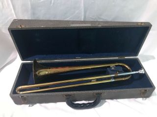 Vintage Getzen Elkhorn Deluxe Slide Trumpet With Case And Mouthpiece