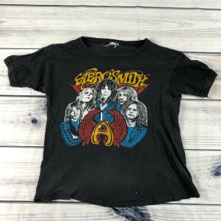 Vintage Aerosmith 70s 80s Us Tour Concert Band Tee Black T - Shirt Rare M Medium