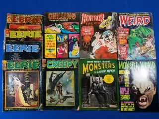 10 Old Horror Monster Magazines Creepy Eerie Weird Warren 60 