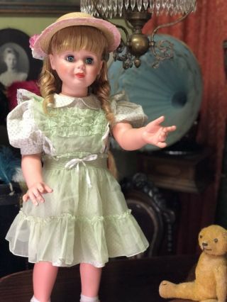 Vintage Patti Playpal Type Clone 36” Companion Doll Sleep Eyes W/ Dress