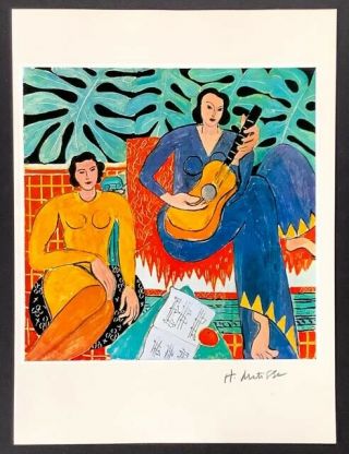 Hand Signed Signature - Henri Matisse - Vintage Circa 1940s Multi - Color Print