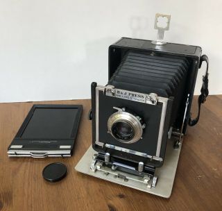 Vintage Burke & James B&j 4 " X 5 " Press Camera Steinheil Munchen Lens