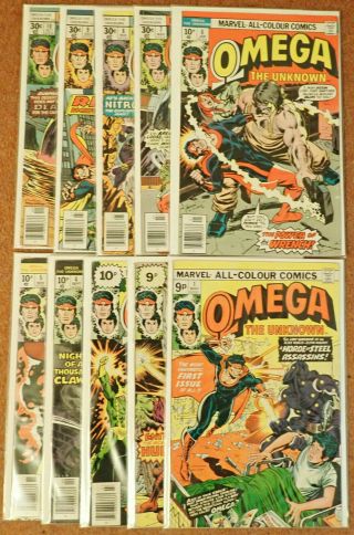 Omega The Unknown,  Complete Set 1 - 10,  Marvel Comics