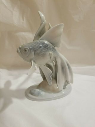 Vintage - Rare Metzler & Ortloff Porcelain Fantail Goldfish Figurine Made Germany